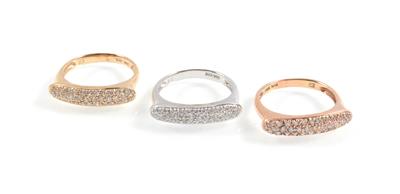 3 Brillantringe (Set) zus. ca.1,30 ct - Jewellery