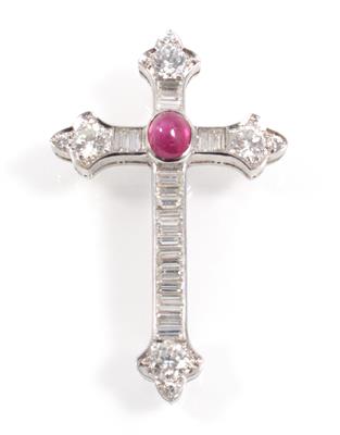 Diamant Rubinkreuzanhänger - Jewellery