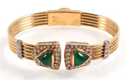 Brillant-Smaragdarmspange zus. ca. 1,70 ct - Jewellery