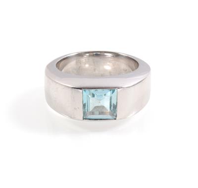 Aquamarin Ring - Exklusive Diamanten und Farbsteine