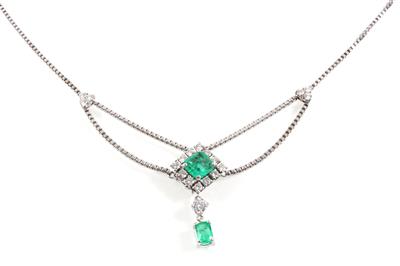 Brillant Smaragdcollier - Exklusive Diamanten und Farbsteine