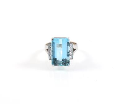 Aquamarin Brillantring - Exklusive Diamanten und Farbsteine