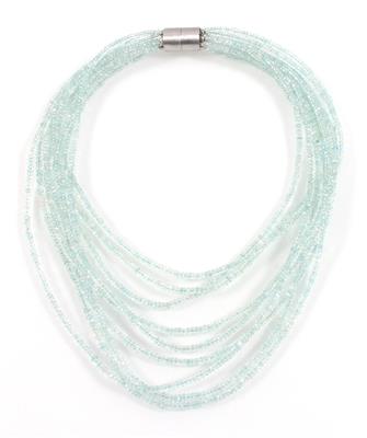 Aquamarin Collier - Exklusive Diamanten und Farbsteine