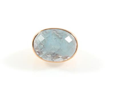 Aquamarinring 35,59 ct - Exklusive Diamanten und Farbsteine