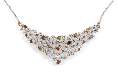 Fancy Diamond Collier zus. ca. 15 ct - Jewellery