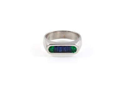 Smaragd Saphirring - Exklusive Diamanten und Farbsteine