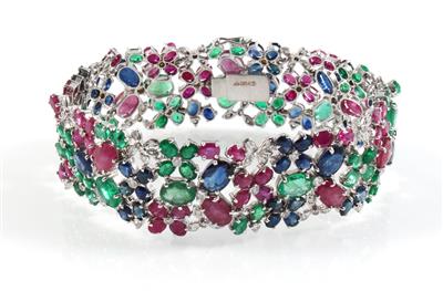 Brillant Farbstein Armband - Exklusive Diamanten und Farbsteine