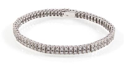 Brillantarmband zus. ca. 4,50 ct - Exklusive Diamanten und Farbsteine