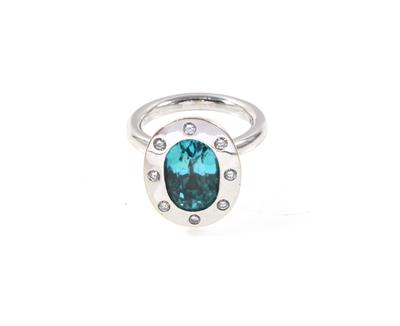 Zirkon-Brillantring zus. ca. 5,70 ct - Jewellery