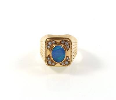 Brillant Opal Ring - Exklusive Diamanten und Farbsteine