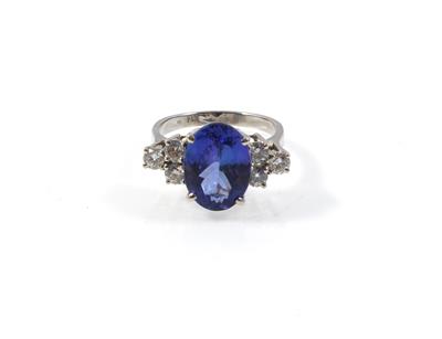 Brillant Tansanit Ring - Exklusive Diamanten und Farbsteine