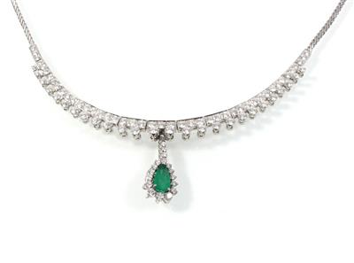 Brillantcollier zus. ca.8,50 ct - Exklusive Diamanten und Farbsteine