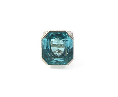 Diamant Aquamarinring - Exklusive Diamanten und Farbsteine