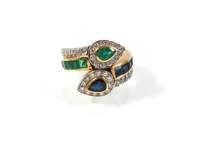 Brillant Saphir Smaragdring - Jewellery