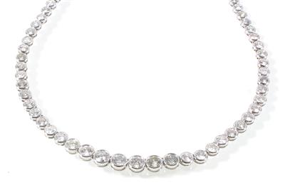 Brillantcollier zus. ca. 15,30 ct - Exklusive Diamanten und Farbsteine