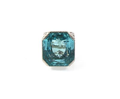 Diamant Aquamarinring - Jewellery