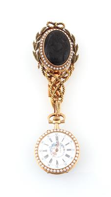 Dekorative Damentaschenuhr mit Chatelaine - Náramkové