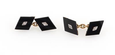 Diamant Onyx Manschettenknöpfe - Uhren und Herrenaccessoires