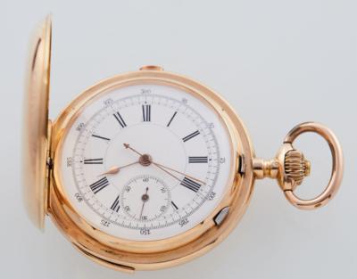 Taschenuhr mit Viertelstundenrepetition und Stoppfunktion, um 1900 - Watches and men's accessories