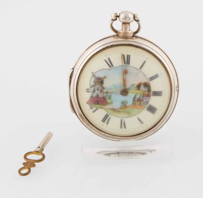 Dekorative englische Taschenuhr mit Übergehäuse, um 1826 - Uhren u. Herrenaccessoires