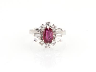 Diamant Rubin Damenring - Klenoty