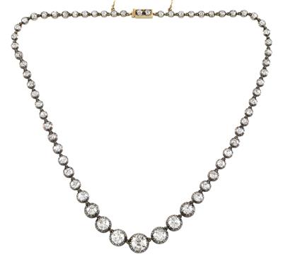 A diamond necklace, total weight ca. 14,50 ct - Jewellery