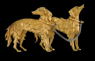 A brooch in the shape of greyhounds - Klenoty