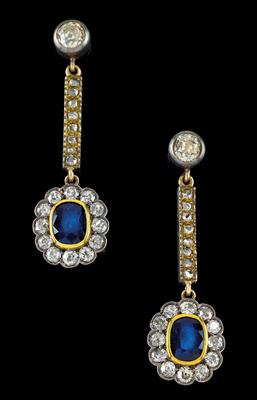 Diamant Saphirohrgehänge - Juwelen