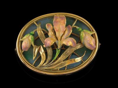 An Art Nouveau brooch with lilies - Klenoty