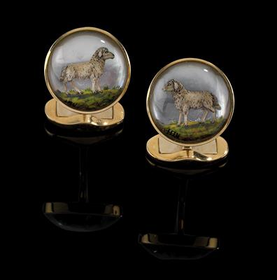 A pair of crystal cufflinks - Klenoty