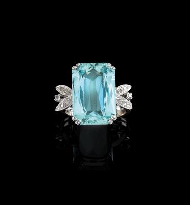 Aquamarinring ca. 12 ct - Juwelen