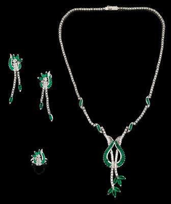 Brillant Smaragd Schmuckgarnitur - Juwelen