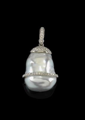 A brilliant and cultured pearl pendant - Klenoty