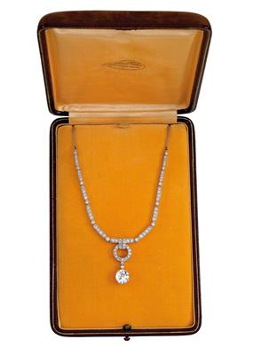 Altschliffdiamantcollier zus. ca. 3,80 ct - Juwelen