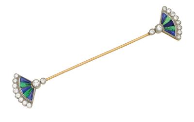 Brillant Farbsteinanstecknadel Jabot Pin - Juwelen