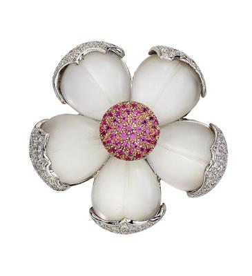 A brilliant and sapphire brooch – “Anemone” - Klenoty