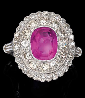 A pink sapphire ring c. 2 ct - Klenoty