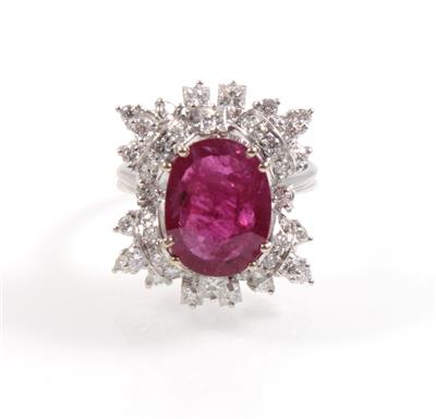 Ring mit unbehandeltem Rubin 4,55 ct - Juwelen