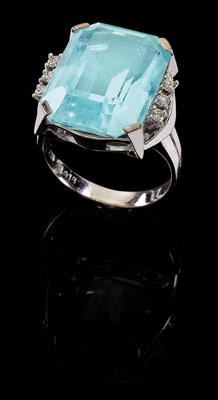 An aquamarine ring c. 20 ct - Klenoty