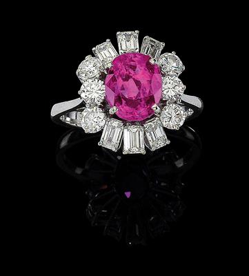 A diamond ring with untreated ruby 4.19 ct - Klenoty