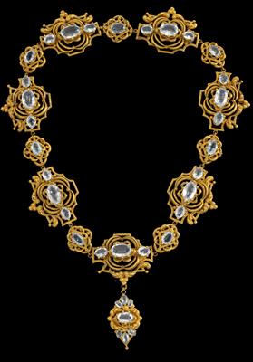 Aquamarincollier zus. ca. 36,50 ct - Juwelen