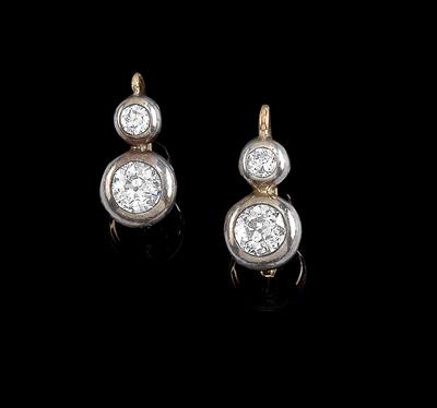 A pair of diamond earrings total weight c. 1.50 ct - Jewellery