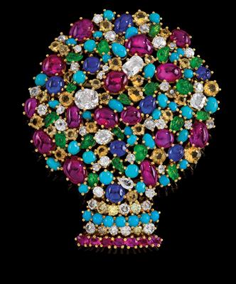 A Hemmerle ‘flower basket’ brooch - Jewellery