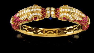 A brilliant and ruby bangle - Klenoty