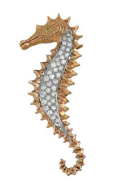 A brilliant pendant in the shape of a seahorse, total weight 0.98 ct - Klenoty