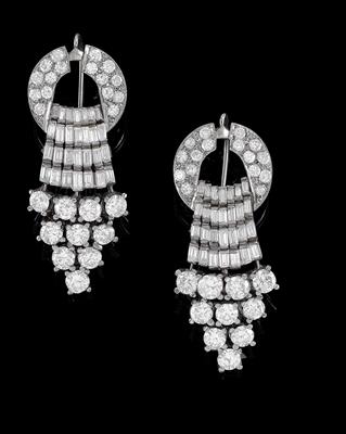 A pair of diamond earrings, total weight c. 11.50 ct - Jewellery