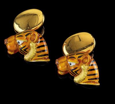 A pair of cufflinks in the shape of tigers - Klenoty