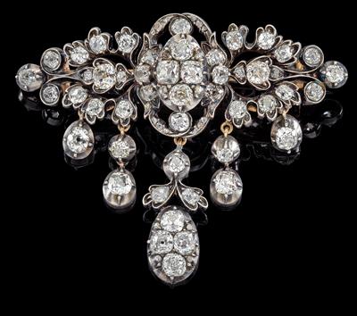 An old-cut diamond brooch, total weight c. 4.50 ct - Gioielli