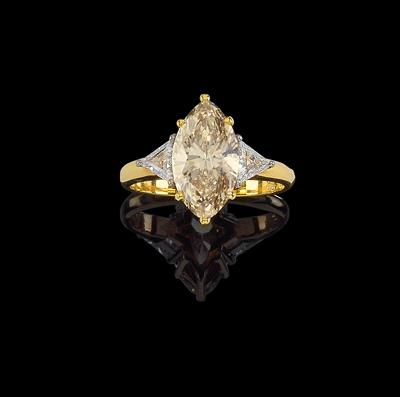 Fancy light brownish yellow natural color Diamantring 2,33 ct - Juwelen