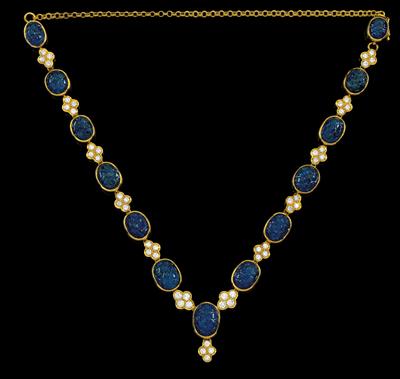 A Petochi brilliant and sapphire necklace - Jewellery